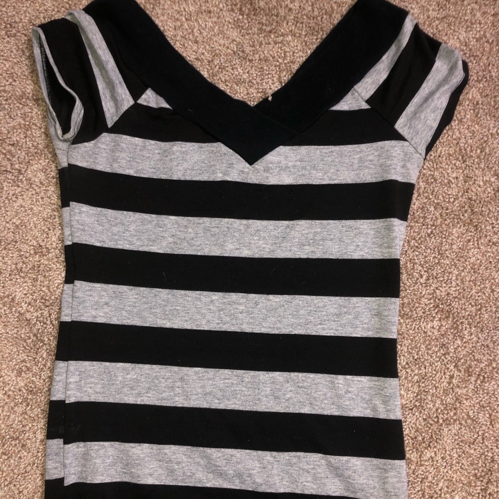 Black low cut dress shirt